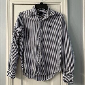 Ralph Lauren Striped Blue Button Down Shirt
